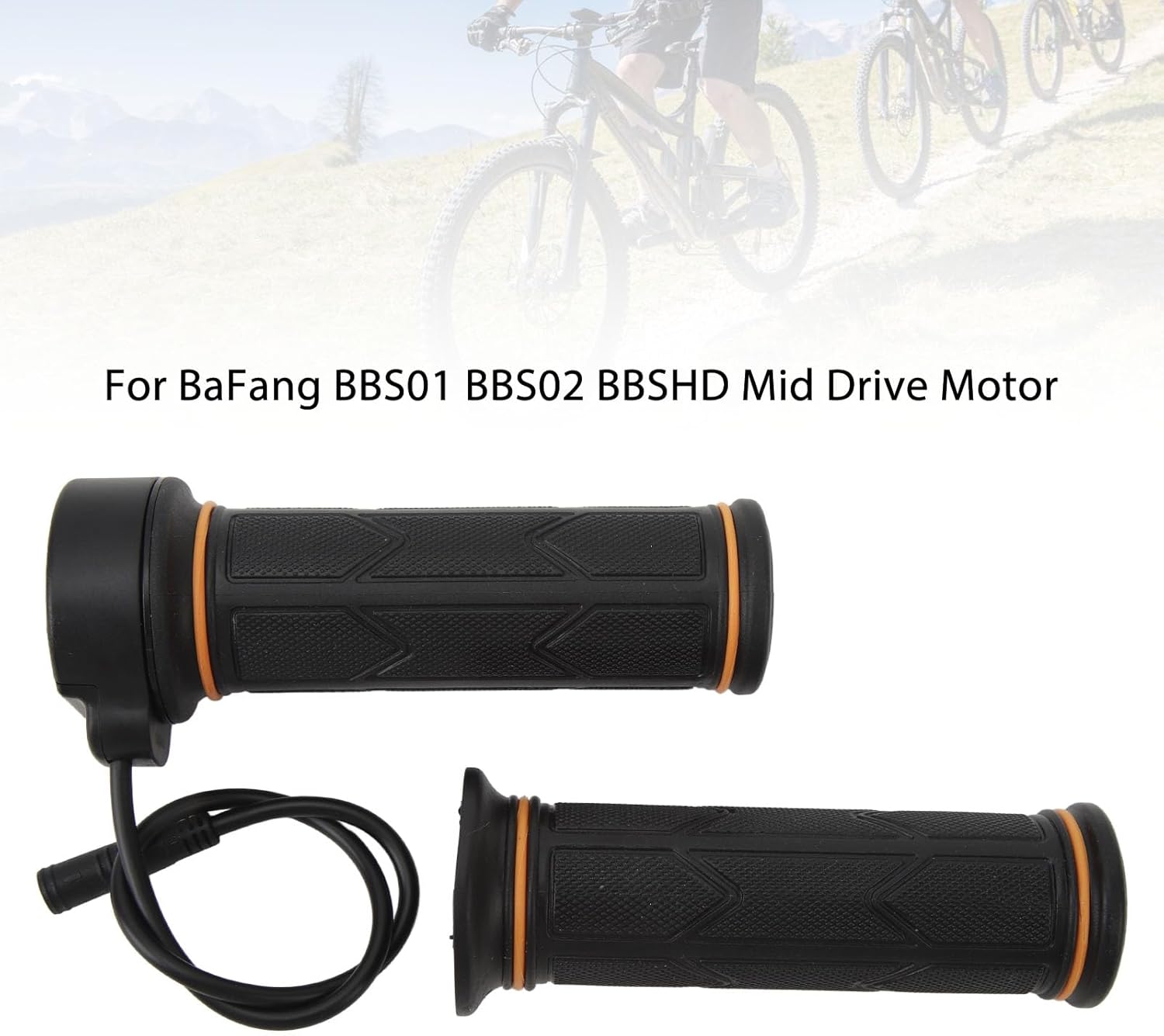 Fockety Electric Bike Full Twist, Handle Twist Throttle Thumb Throttle Speed Controller for Ebike and Scooter, Throttle Accelerator Electric Bicycle Accessories for BaFang BBS01 BBS02