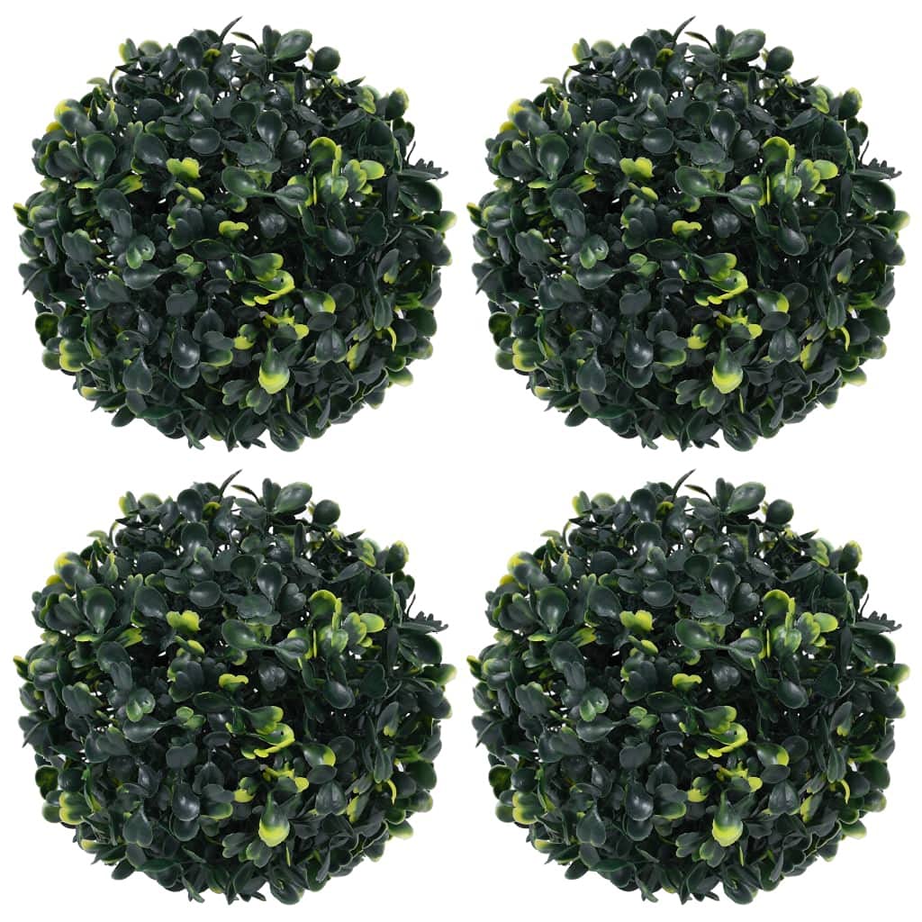 vidaXL Fake Plant 4 Pcs, Faux Boxwood Ball for Garden Decor, Artificial Boxwood Plant Ball Shaped for Planter, Boxwood Ball Artificial Plant, 4.7