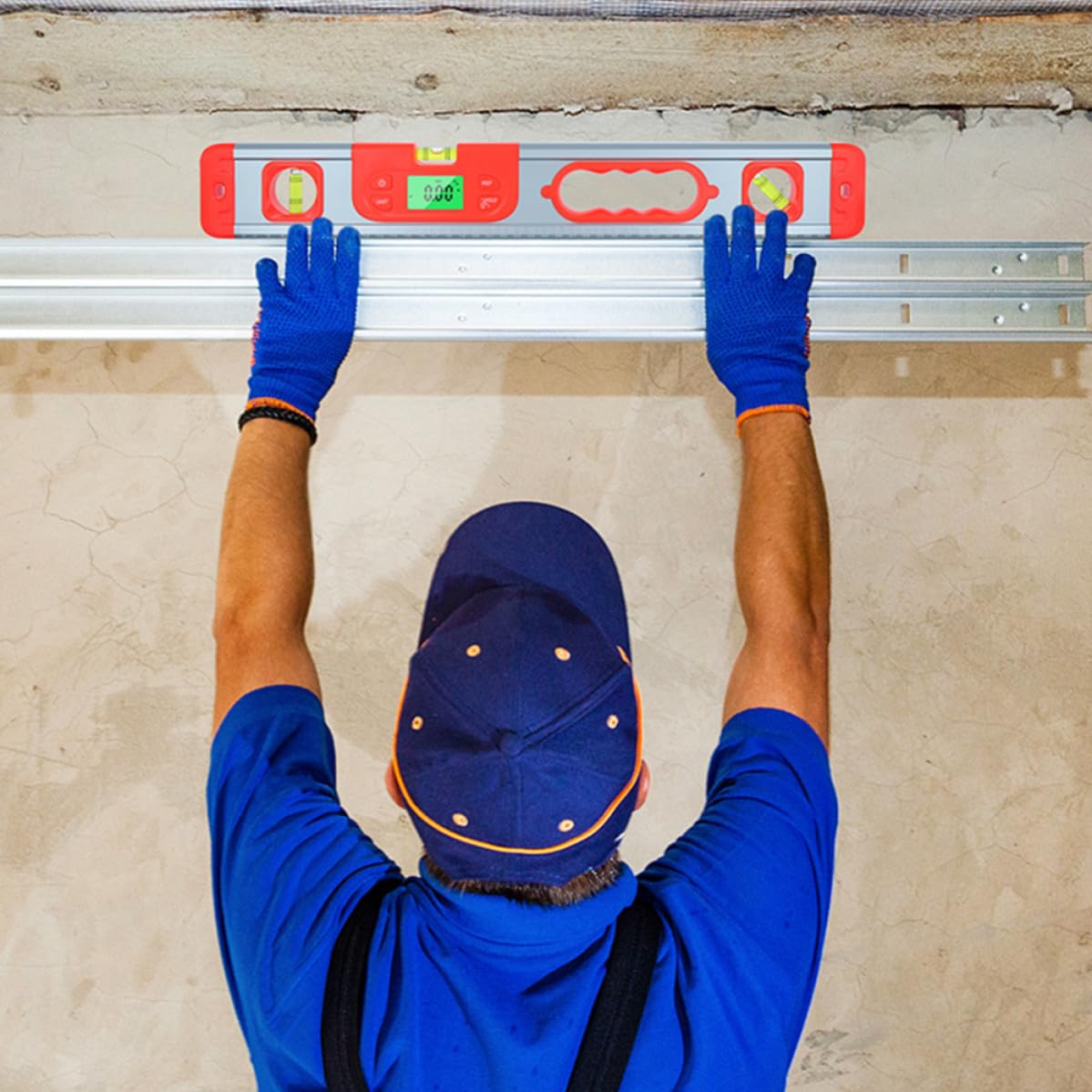 Inclinometro Digitale Rosso Ampio Intervallo di Misura, Materiale Abs e Lega di Alluminio, Strumento di Misura per Installazione Attrezzature e Decorazione Casa