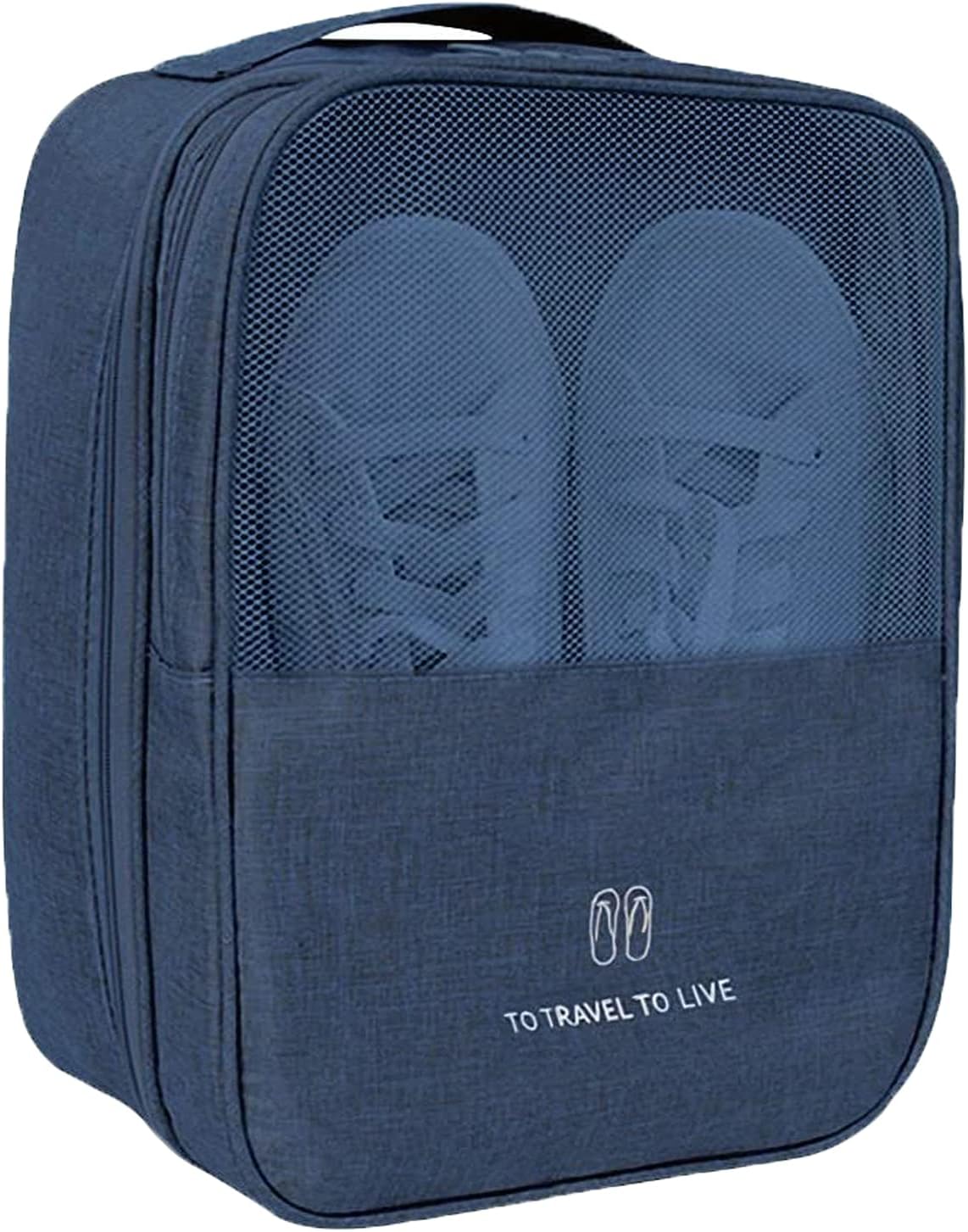 Shoe Bag,Travel Shoe Bag Waterproof Portable Organizer Storage Shoe Pouch Holds 3 Pair of Shoes (Navy Blue)