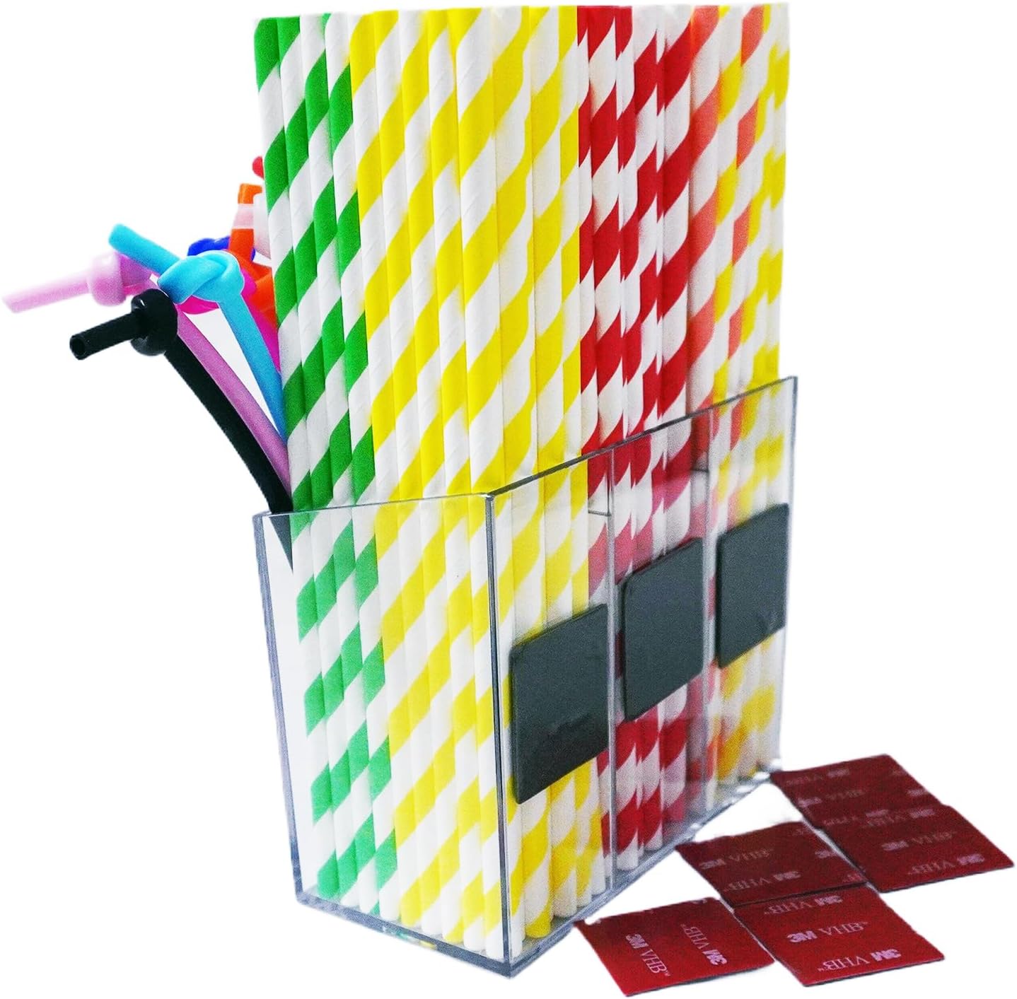 Amazon.com: Yazeziliya Acrylic Straw Dispenser Holder for Counter ...