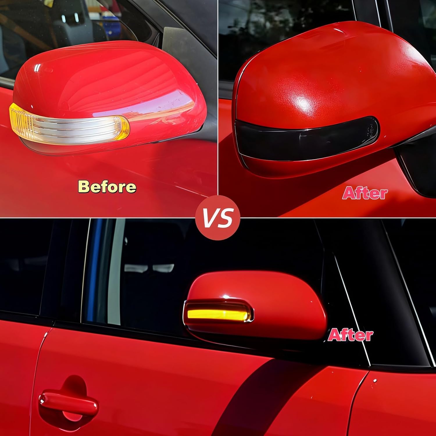 Sequential LED Side Mirror Turn Signal Lights for 2011-2016 Scion tC, 2008-2015 Scion xB Mirror Light,Rear View Mirror Blinkers,Smoked Lens Amber Side Marker Indicator Lamp Assembly,2PCS