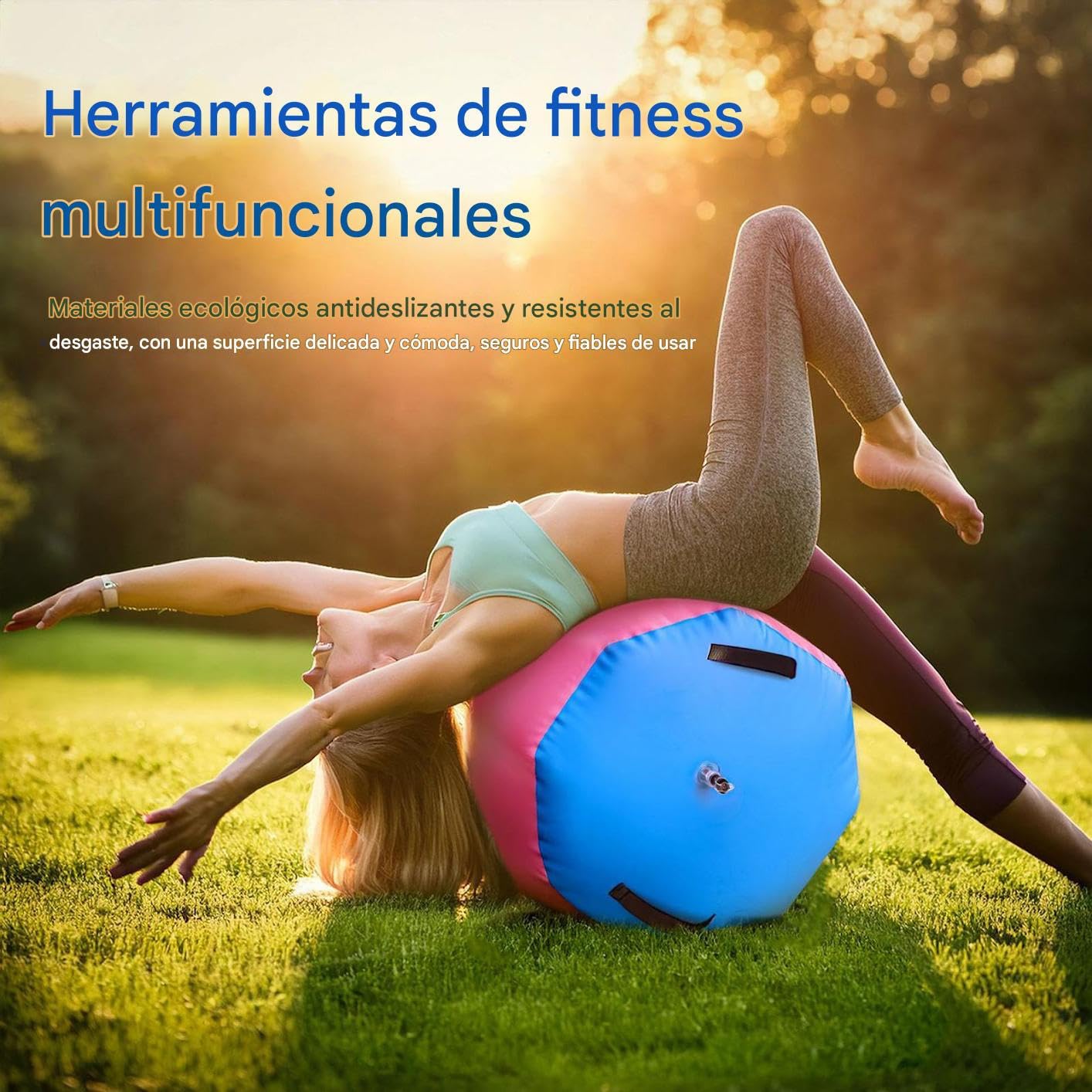 Rodillo de Aire para Gimnasia Barril Superficie Suave Antideslizante