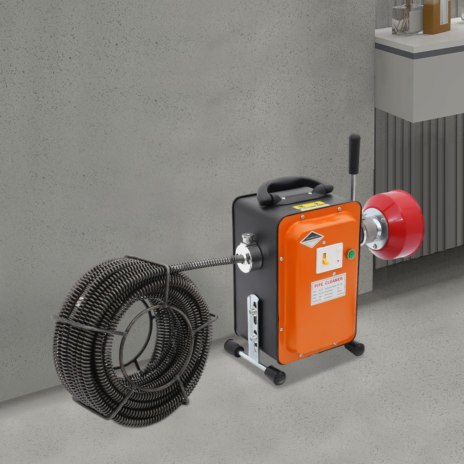 Sbocco Elettrico Canalizzazione 750W, Macchina Pulizia Scarico, Molla 2 | Motore in rame puro 400 rpm, protezione perdita, per tubo 20-150 mm, ideale per casa ristorante fabbrica