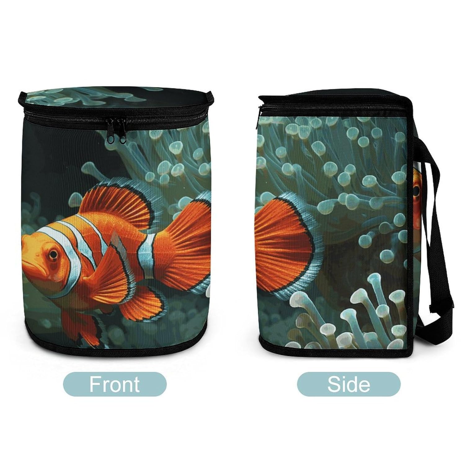 Hanging Car Trash Bag Fish Background Printed Car Garbage Storage Bag Leakproof Car Trash Can Portable Garbage Storage Bags