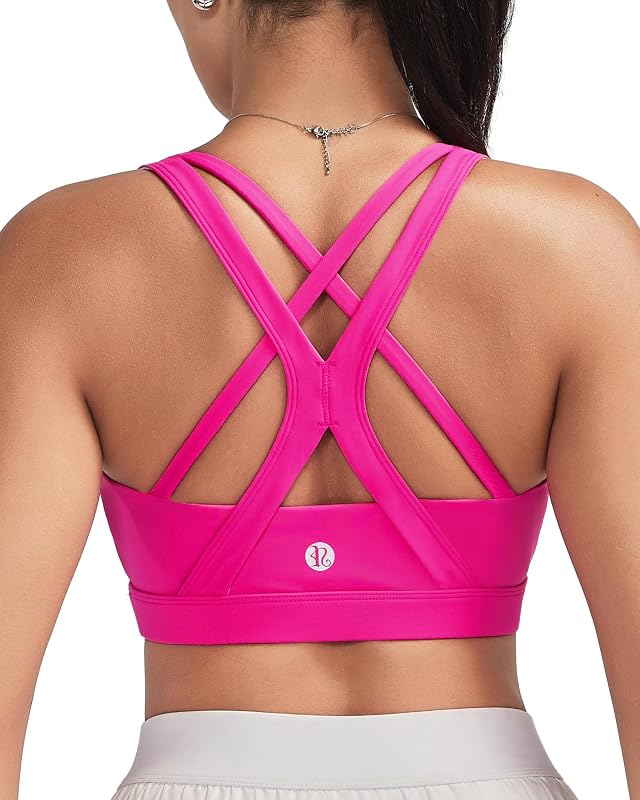 RUNNING GIRL Top esportivo feminino com alças cruzadas nas costas e bojos removíveis