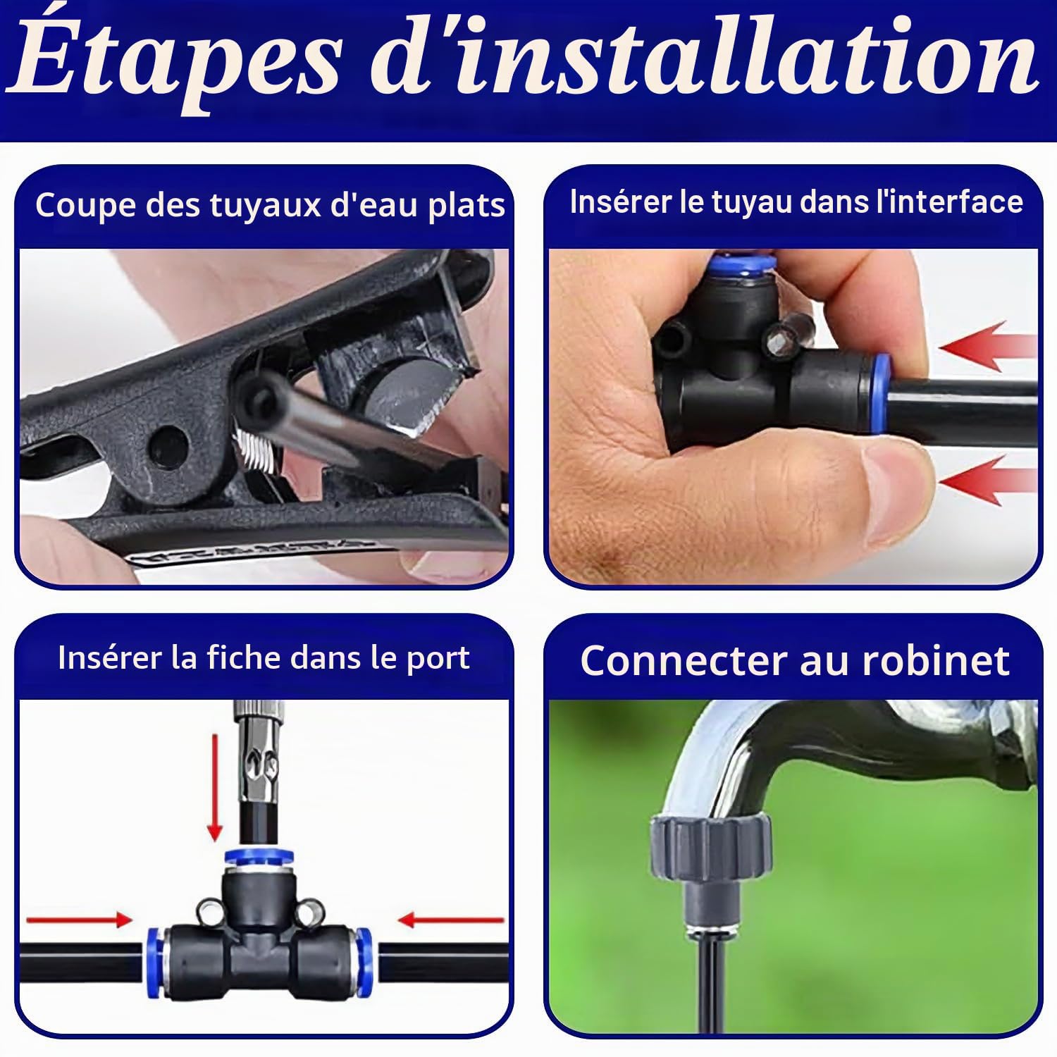 Système Arrosage de Jardin 360°, 10m système d'irrigation automatique à 360°, Système d'irrigation jardin réglable à 360, Kit D'irrigation de Brouillard, pour arrosage des plantes paysagères, jardin