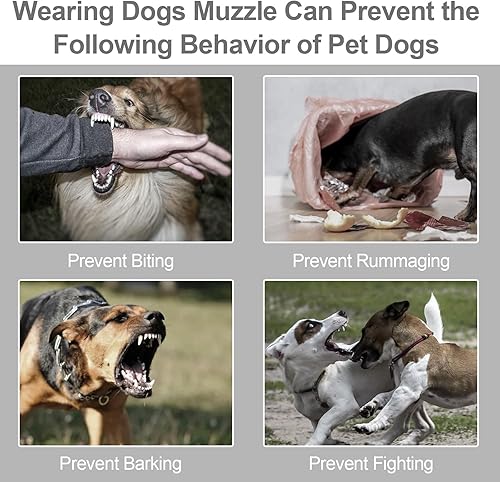 Miniatura 6 de Bozal ajustable para perro, nailon suave integrado que mantiene la boca del perro cómoda, bozal con correa ajustable para evitar morder, ladrar y