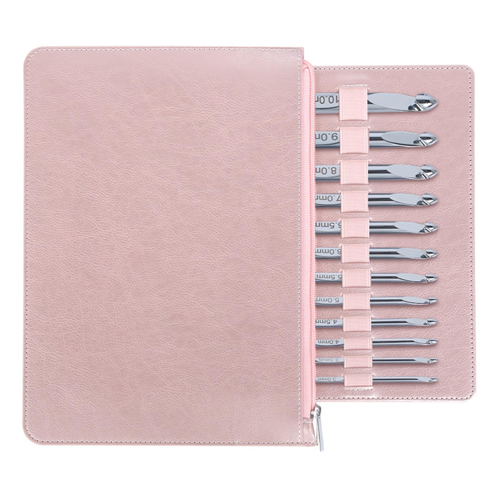 Juego de 12 agujas de ganchillo tunecinas con cable de 3 mm a 10 mm con funda de cuero para tejer agujas de ganchillo de aluminio