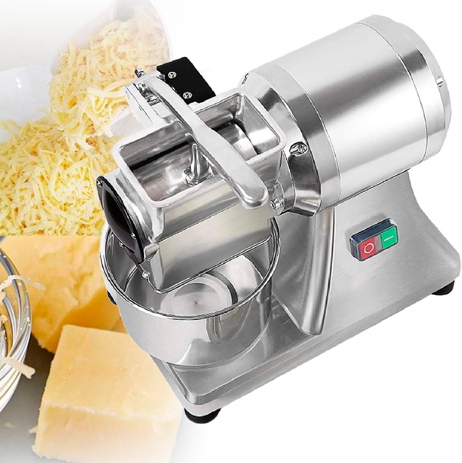 550W Commercial Cheese Butter Bread Bran Large Shredder Grater Cheese Grinder 88 pounds per Hour Cheese, for Kitchens and Catering