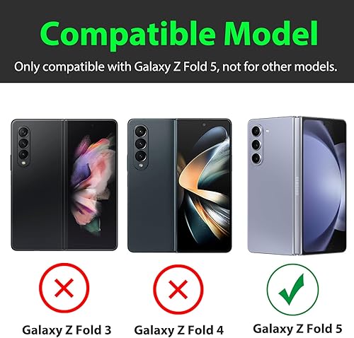 Miniatura 2 de Miimall Funda para Galaxy Z Fold 5, soporte integrado para S Pen + protección magnética de bisagra+protector de pantalla+soporte de protección a