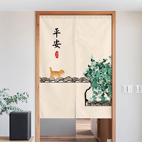 Amazon Co Jp カーテン 間仕切りカーテン カラー 間仕切り 仕切り 衝立 パーテーション のれん おしゃれ シンプル モダン 遮光 目隠し 洗濯可 ネコ 玄関 階段 75 90cm 出入口 部屋の仕切りに 遮光 フラットカ リビング ホーム キッチン