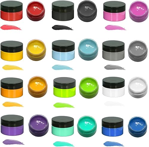 Vista 13 de Juego de pintura de pasta de tiza de 15 frascos, tinta de impresión de pantalla de seda de tela, pintura adhesiva, pintura para bricolaje, Pasta