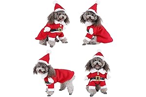 Yoption Christmas Santa Claus Dog Cat Costume with Hat