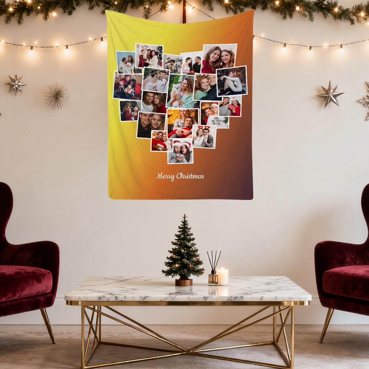 Manta personalizada en forma de corazón con 19 fotos, texto, nombre, regalos para novia, marido, esposa, mamá, papá, hermanos y hermanas