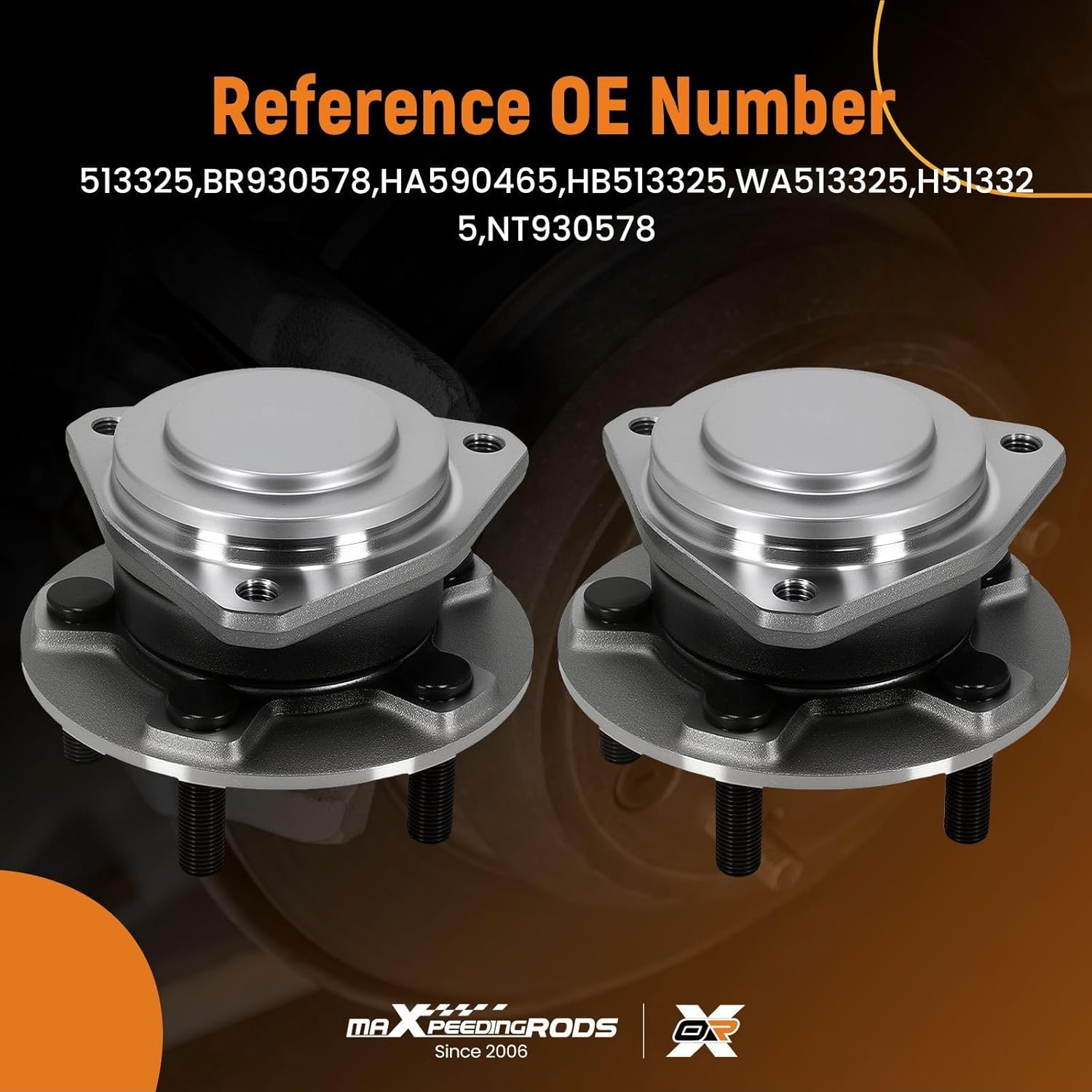 maXpeedingrods 2PCS 513325 Front Wheel Bearing & Hub Assembly for Chrysler 300 2012-2014, for Dodge Challenger Charger 2012-2020 5-Lug