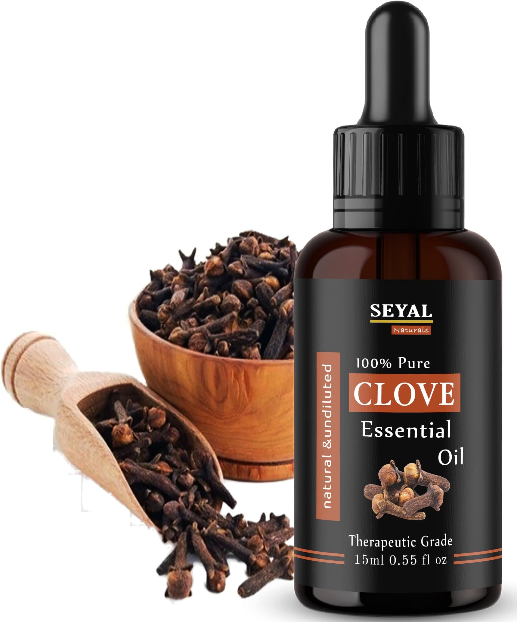 Seyal Clove Essential Oil 100% Pure & Natural Therapeutic Grade, for Teeth, Hair, Skin (15ml)