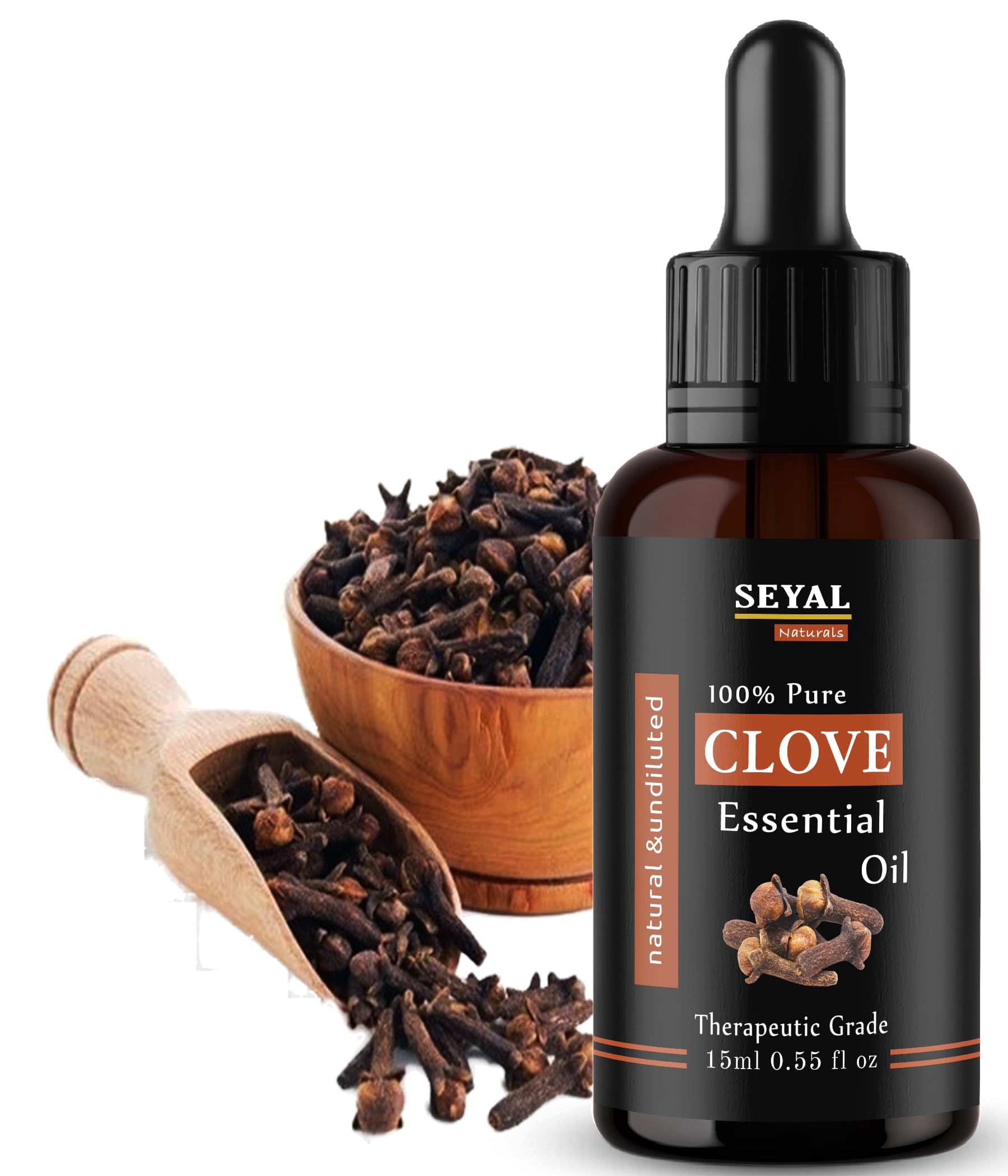 Seyal Clove Oil | 100% Pure & Natural Essential Oil | Toothache Relief, Oral Care, Skin & Aromatherapy | Undiluted Therapeutic Grade (15ml)