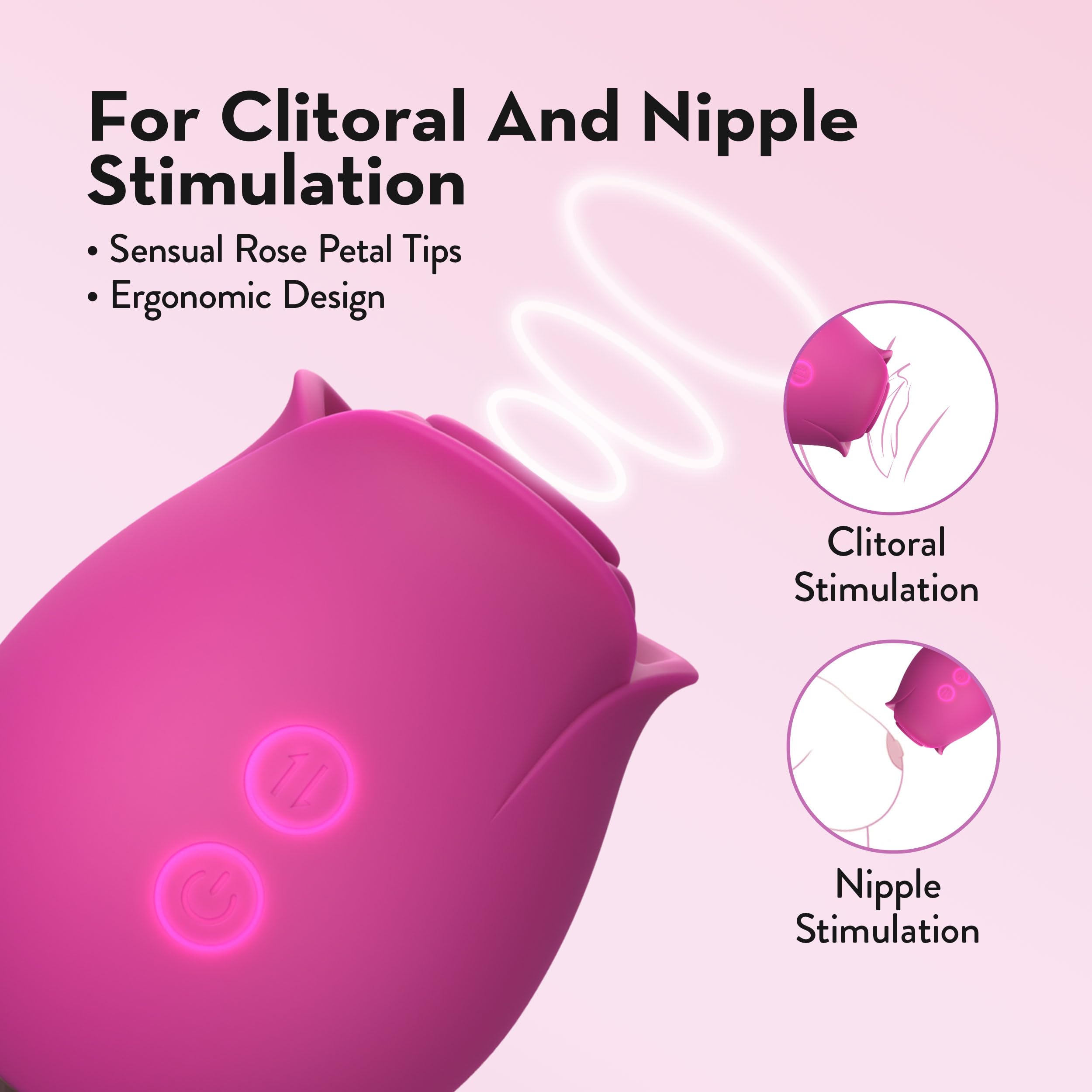 Amazon.com: Blush 2.75" Original Rose Silicone Nipple & Clitoral Sucking  Vibrator, 9 Air Wave Sensations (6 Speeds 3 Patterns) Magnetic  Rechargeable, Splashproof, Ultrasilk Luxury Massager Adult Sex Toy for  Women : Health & Household