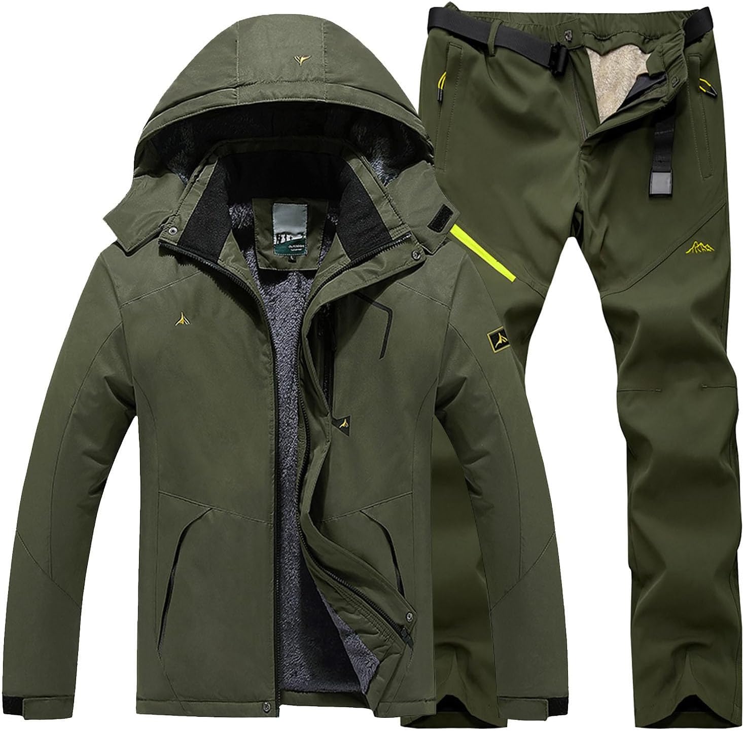 [Alresiga] スキーウェア メンズ 上下セット スノボウェア メンズ サバゲー [防風・保温・防水] マウンテンパーカー ミ