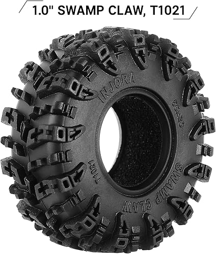 Miniatura 2 de INJORA Neumáticos 1.0 - S5 Swamp Claw Mud Terrain Neumáticos para TRX4M AX24 SCX24 FCX24 118 124 RC Crawler Car, 2.205 x 0.906 in, T1021