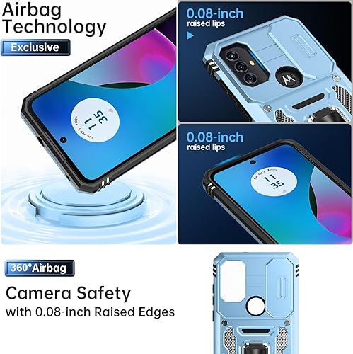 Miniatura 5 de MERRO Funda para Moto G-Play-2023Moto G Power 2022Moto G Pure Case, funda deslizante para cámara, funda resistente de grado militar con soporte