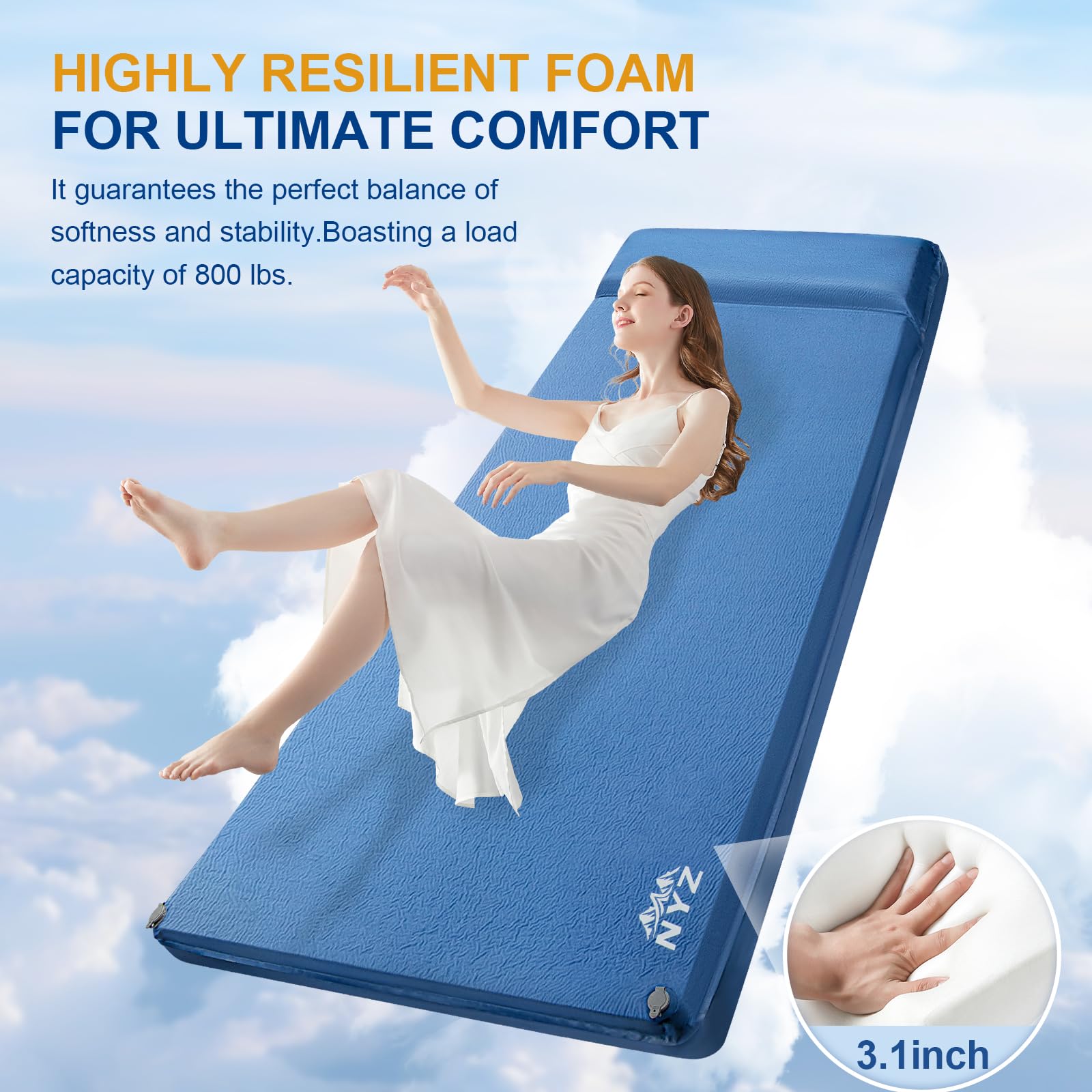 NYZ Self Inflating Sleeping Pad for Camping 3.1