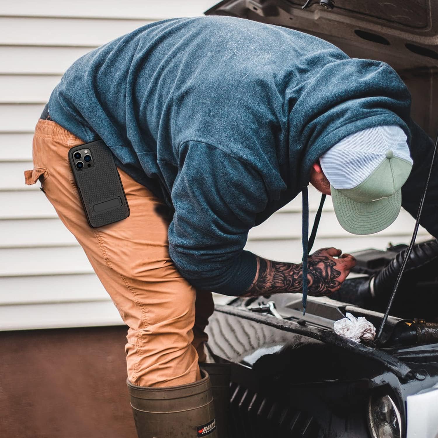 CBUS Heavy-Duty Phone Case with Holster Belt Clip for iPhone 14 Pro Max, iPhone 13 Pro Max (Black) - Image 5