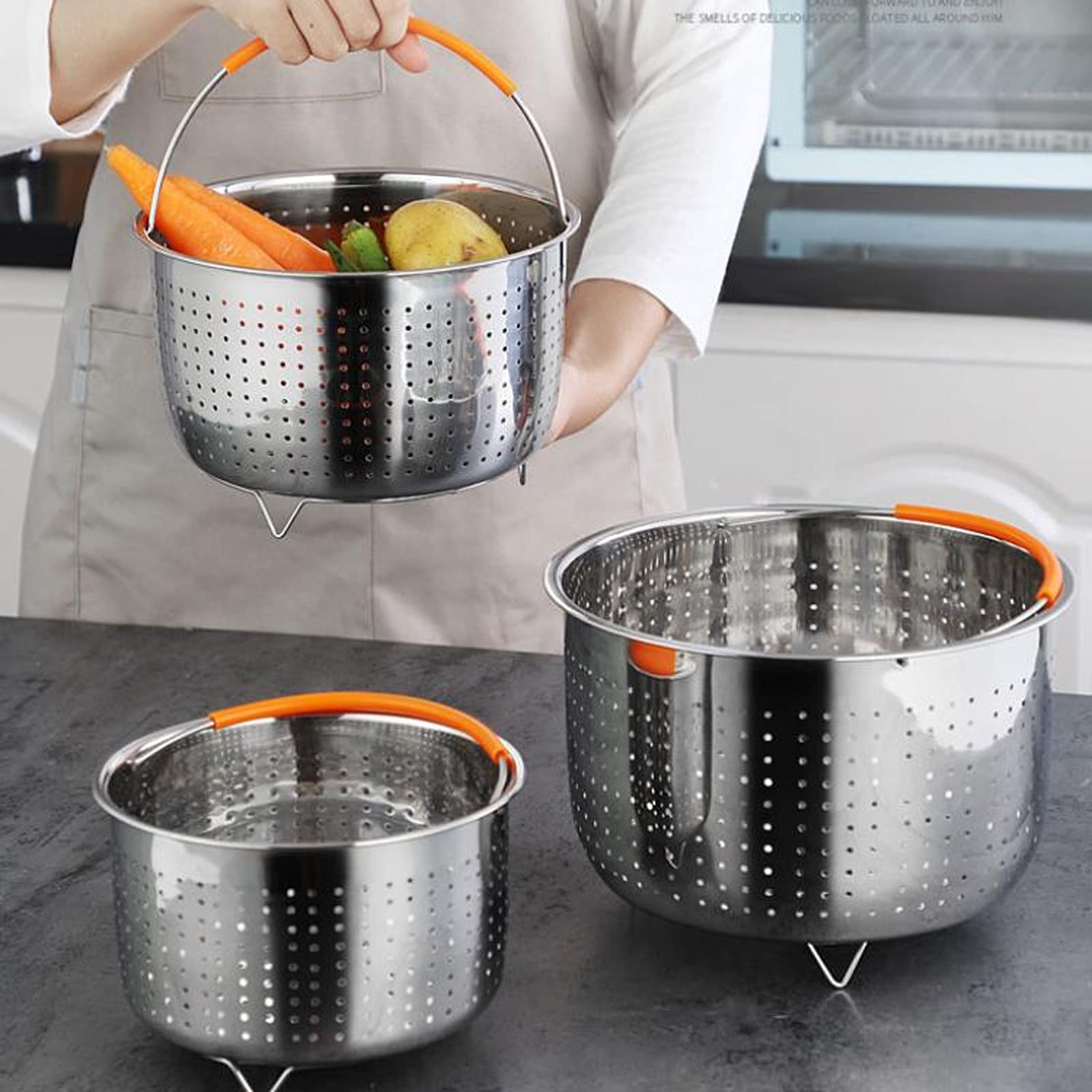 Filtro Per Friggitrice Cestello Per Friggitrice Pe Portable Fry Basket Filtro da cucina Filtro francese frittura Setaccio Cucina Cucina Strumenti di cottura rotondi Filtro dell'olio in acciaio inox Pr