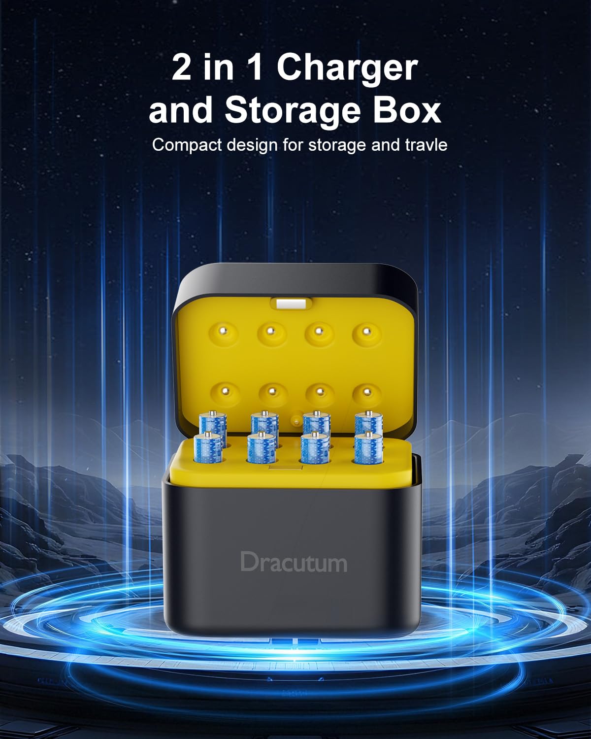 Wiederaufladbare Lithium Akkus AAA 8Pack mit Ladegerät, 1300mWh Hohe Kapazität 1.5V AAA Batterien, 2000 Ladezyklen Langlebige AAA Li-ion Batterie mit Integrierter Charing Aufbewahrungsbox