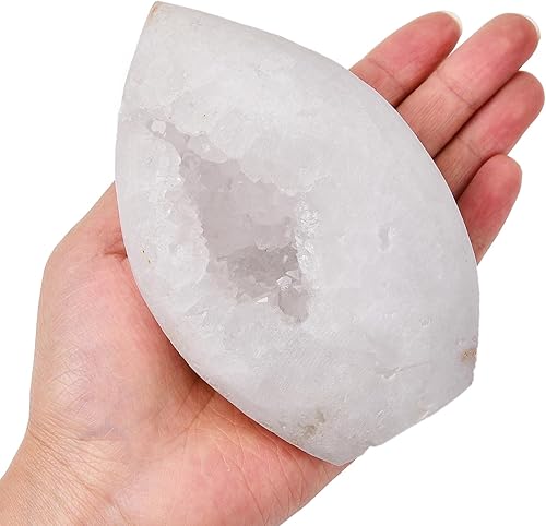 Miniatura 2 de JIC Gem Geoda de pie de cuarzo natural, cristales grandes, racimo de druzy reiki, piedras preciosas curativas para decoración del hogar, 1.1-1.7