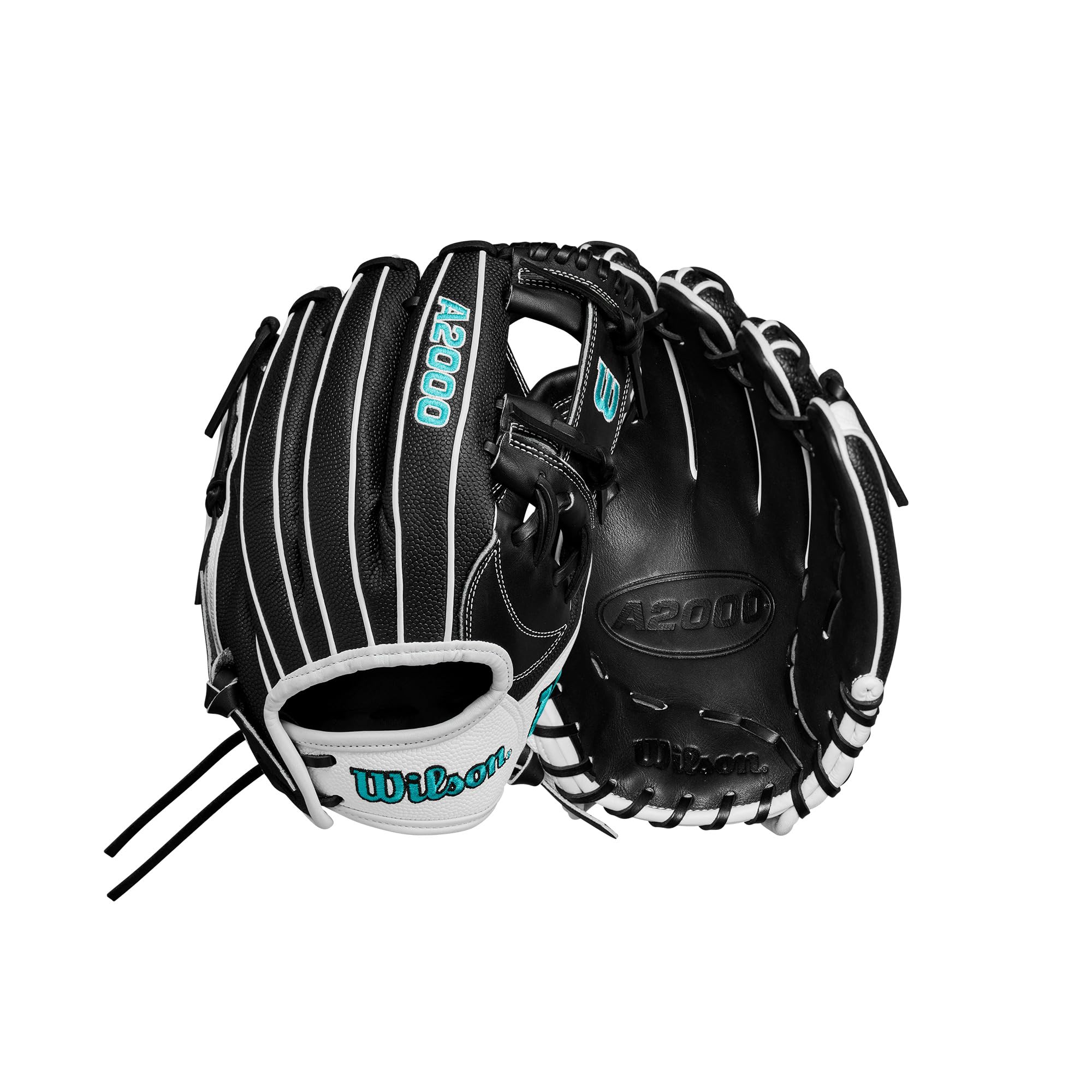 Wilson 2024 Fastpitch Classics Series A2000 H12SS 12” Infield Fastpitch Glove - Right Hand Throw, Black/White/Teal