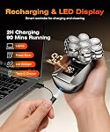 7D Head Shaver for Bald Men, Smooth Electric Razor for Head & Face, IPX7 Waterproof Wet/Dry Shaver, LED Display, Fast Charging, 5-in-1 Grooming Kit for Travel & Home, Replacement Brush Heads