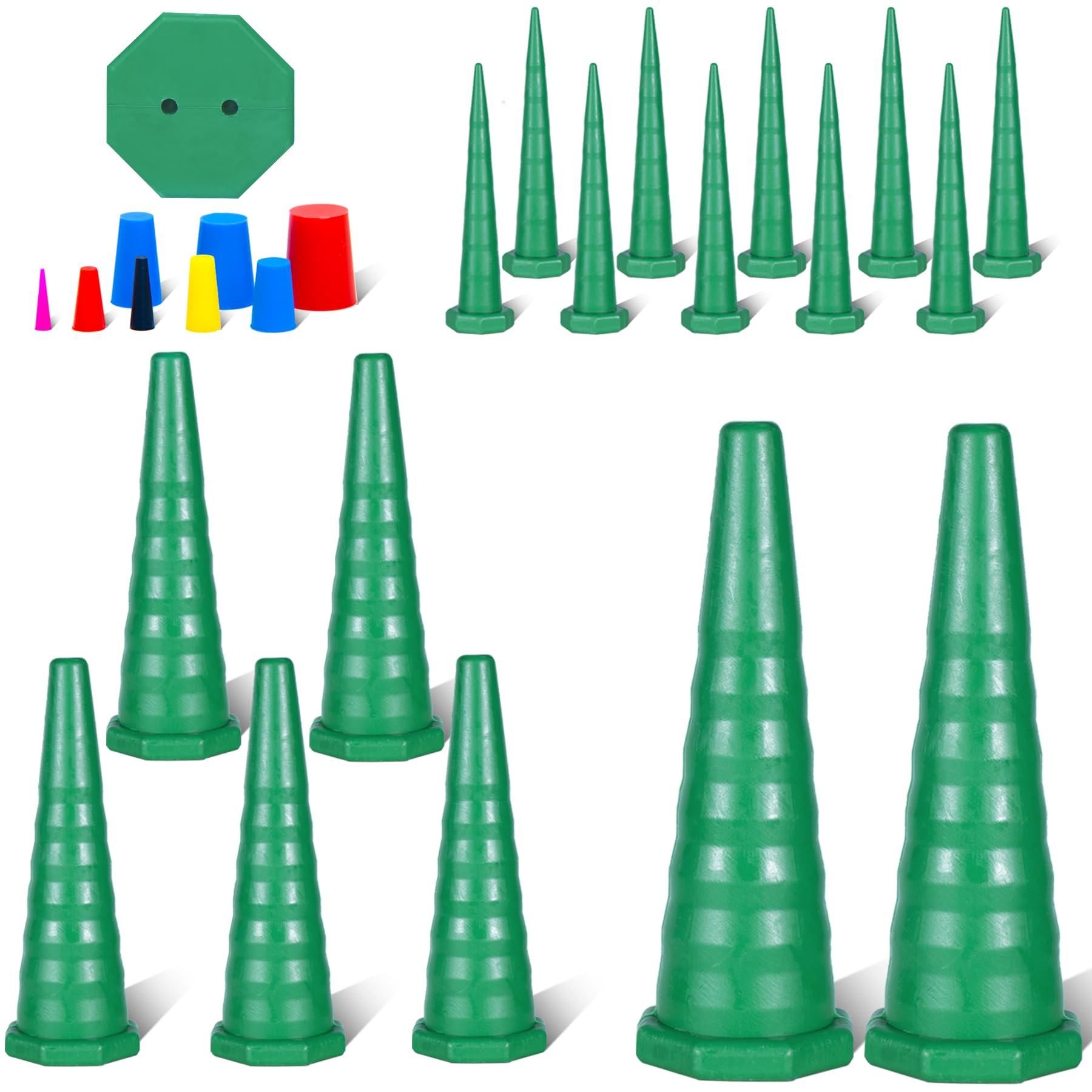 Tappi di servizio per olio idraulico, kit di tappi e tappi in gomma universali per tubi, tubi dell'olio, irrigazione, 3 misure (verde)