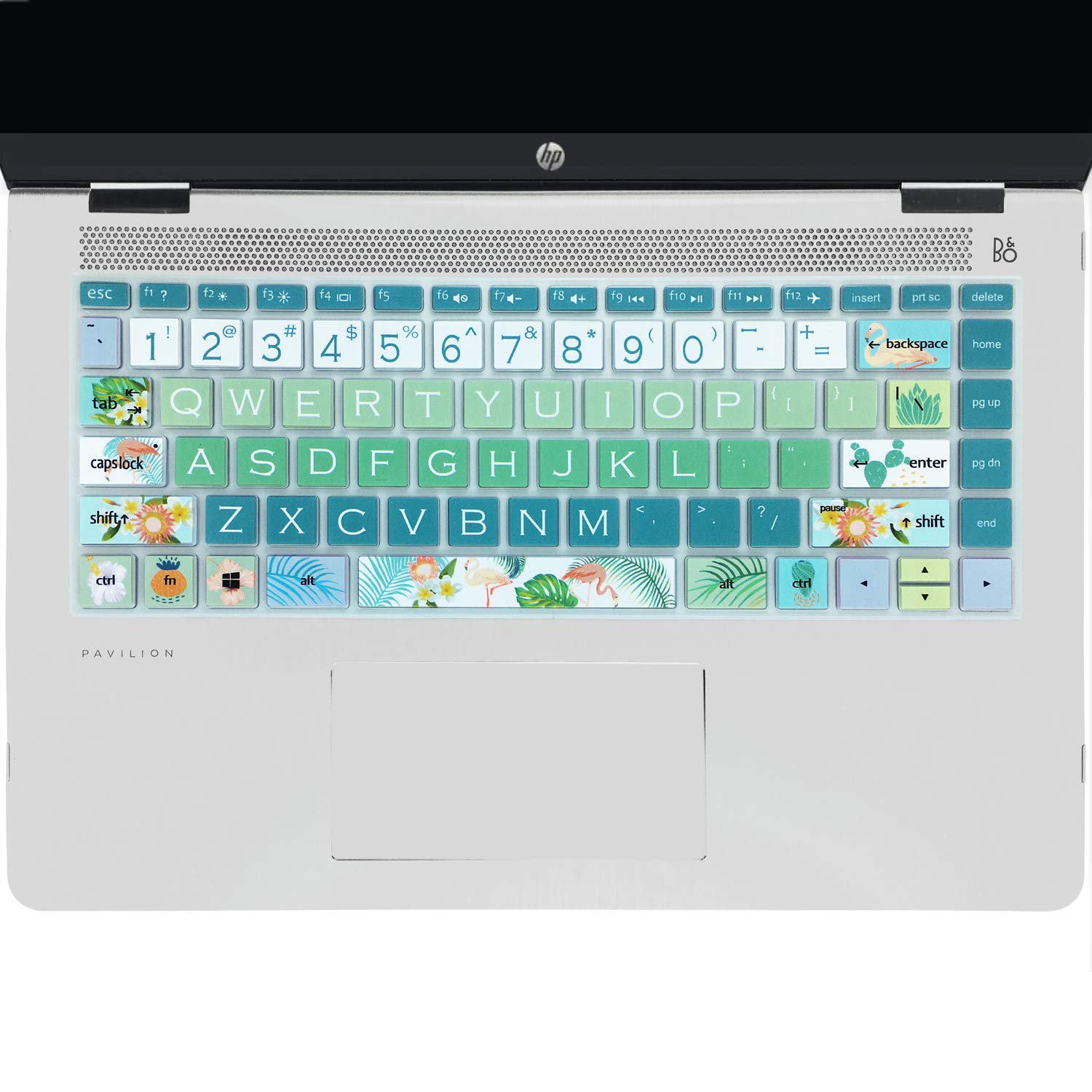 SANFORIN Keyboard Cover for 2020 2019 2018 HP 14" Laptop/HP Pavilion x360 14M-BA 14M-CD 14M-DH 14-BA 14-BF 14-cm 14-CF 14-DF 14-DK 14-DS 14-DQ Series 14 Inch Protective Skin, Flamingo