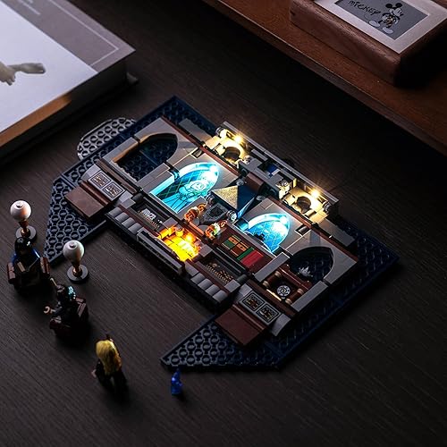 Miniatura 8 de LocoLee Luz LED para Lego Harry Potter Ravenclaw House Banner, castillo de Hogwarts 3D Kit de iluminación creativa para pared de habitación