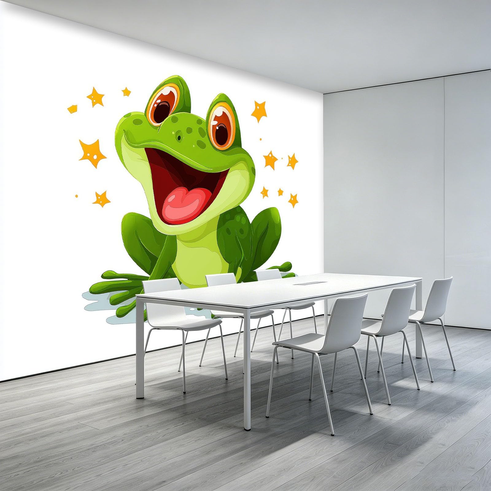 Fototapeta Zwierzęta Żaby Gwiazdy 350 x 256 cm Fototapeta - Dekoracja Plakat Sztuka Tapeta Nowoczesna Fototapeta Do Domu Biura Sypialnia Salon, Biały