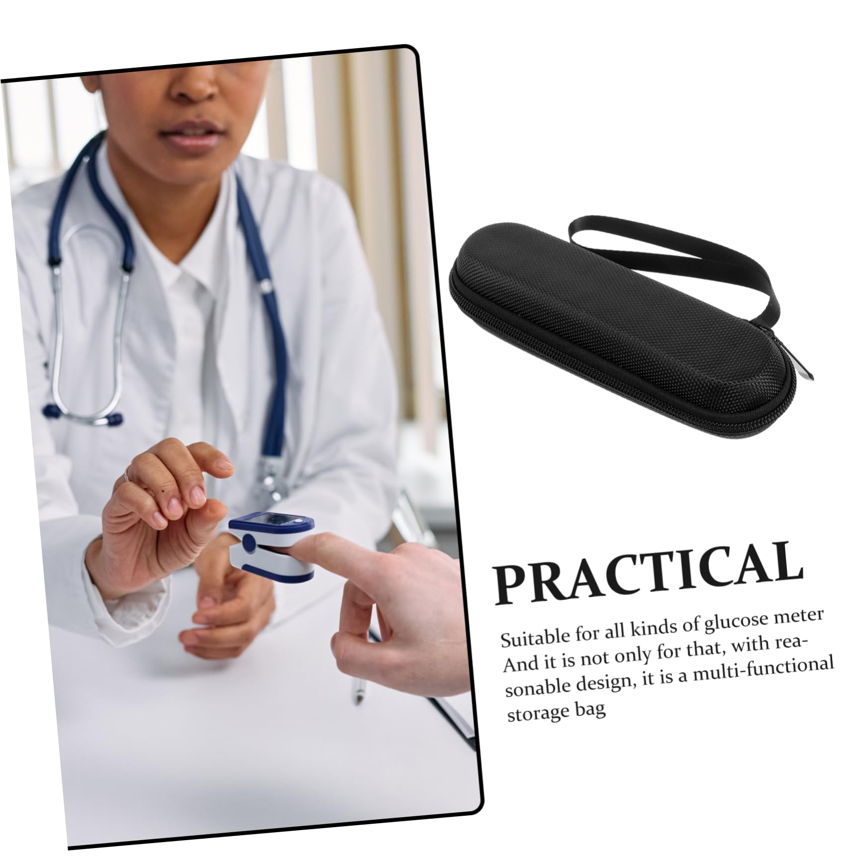 Healvian 5pezzi Custodia Protettiva Per Monitoraggio Della Organizer Per Pulsossimetro e Accessori Resistente Urti e Portatile Per e