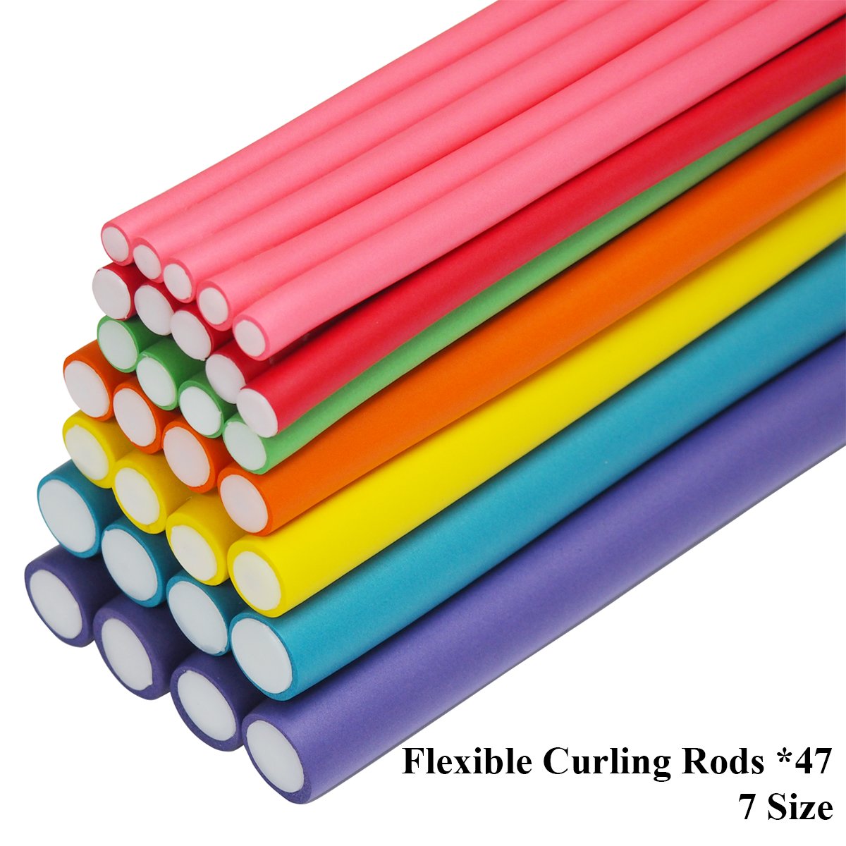 Buy xnicx 47pcs 7'' Flexible Curling Rods Hair Twist Flexi Rods