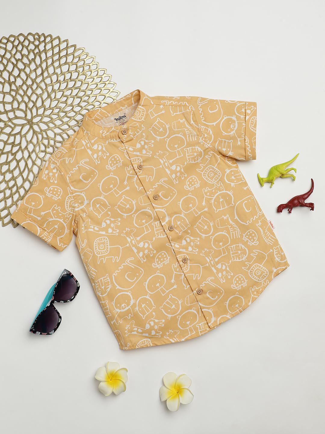 Milou Baby Boy's Regular Fit Shirt (TBANSHT048_Yellow - Image 5 thumbnail