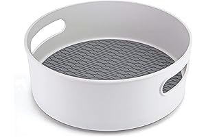 Copco Non-Skid Storage Turntable, 10-Inch, Gray and White