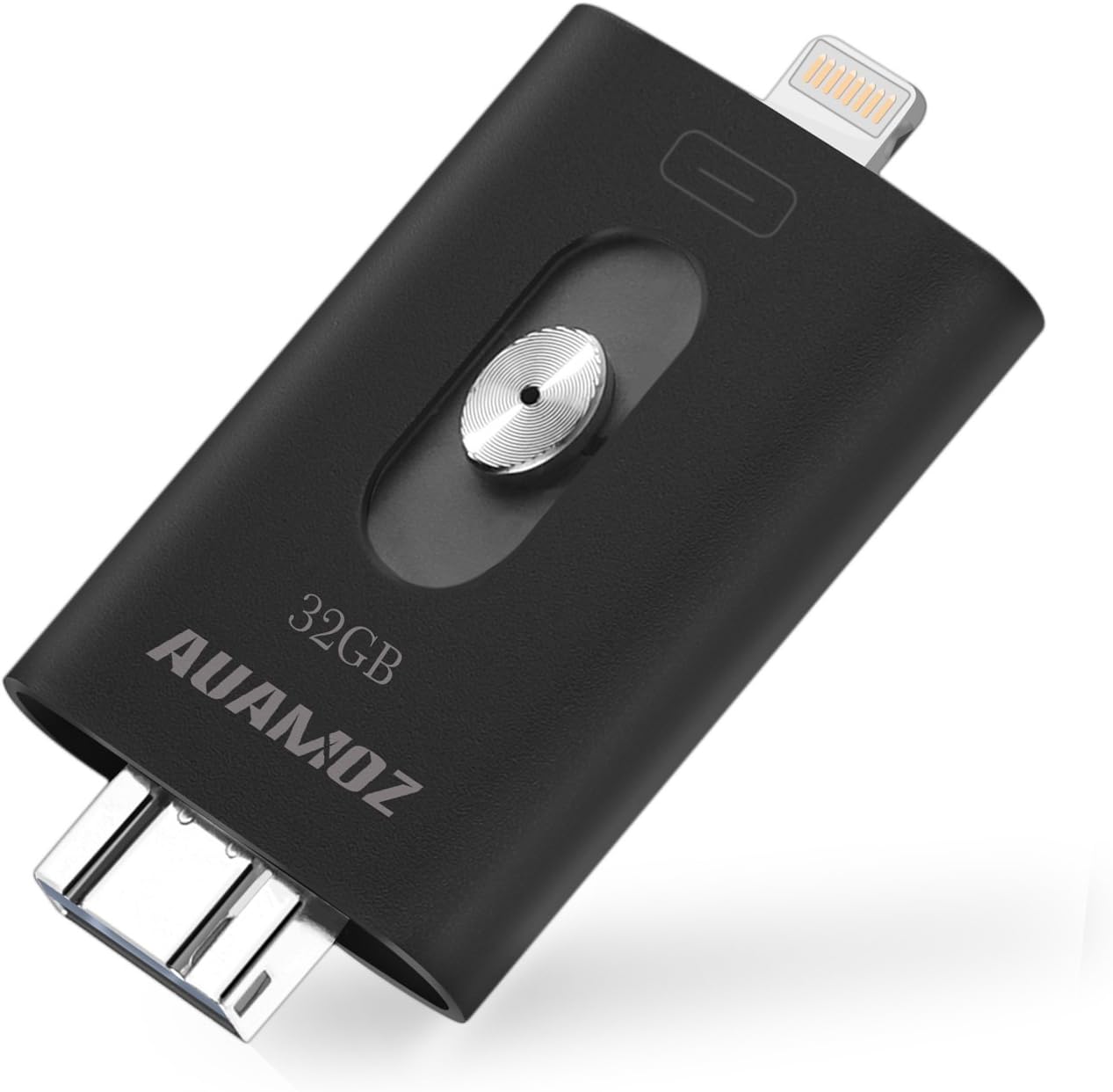 IOS Flash Drive 32GB, AUAMOZ Thumb Drive USB 3.0 Lightning Memory Stick for iPhone iPad Android Phone and Computers (Black)