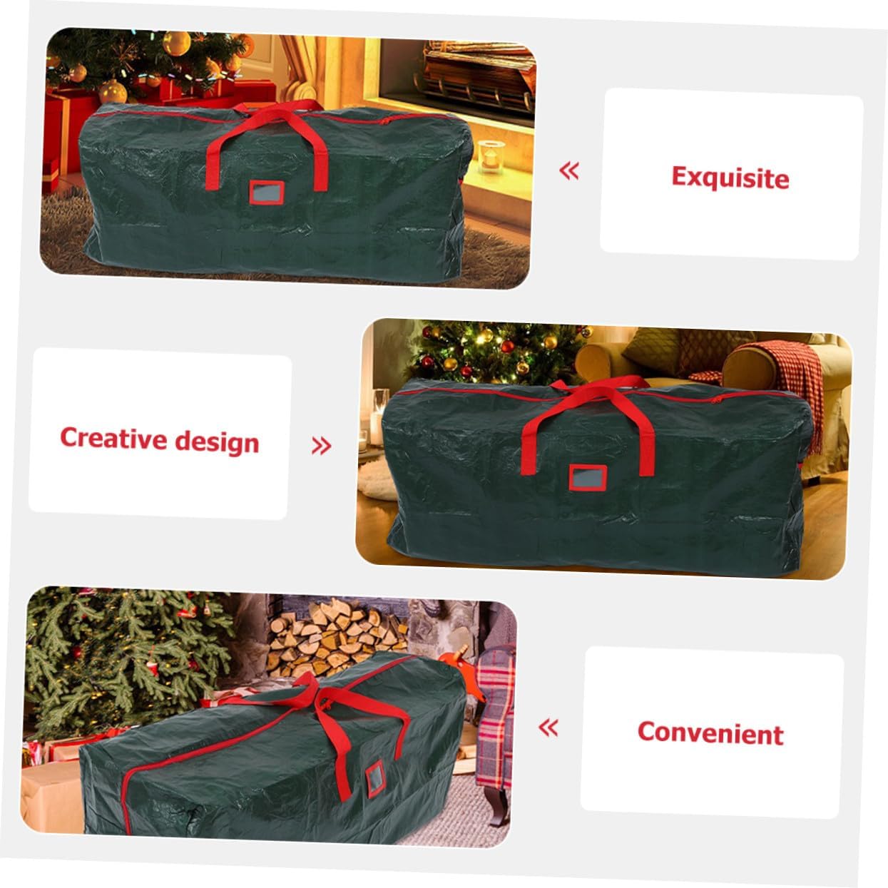 Christmas Tree Storage Bag Large Capacity with Smooth Zipper and Carry Handles for Household Items Blankets Clothes and Holiday Decorations Organizer