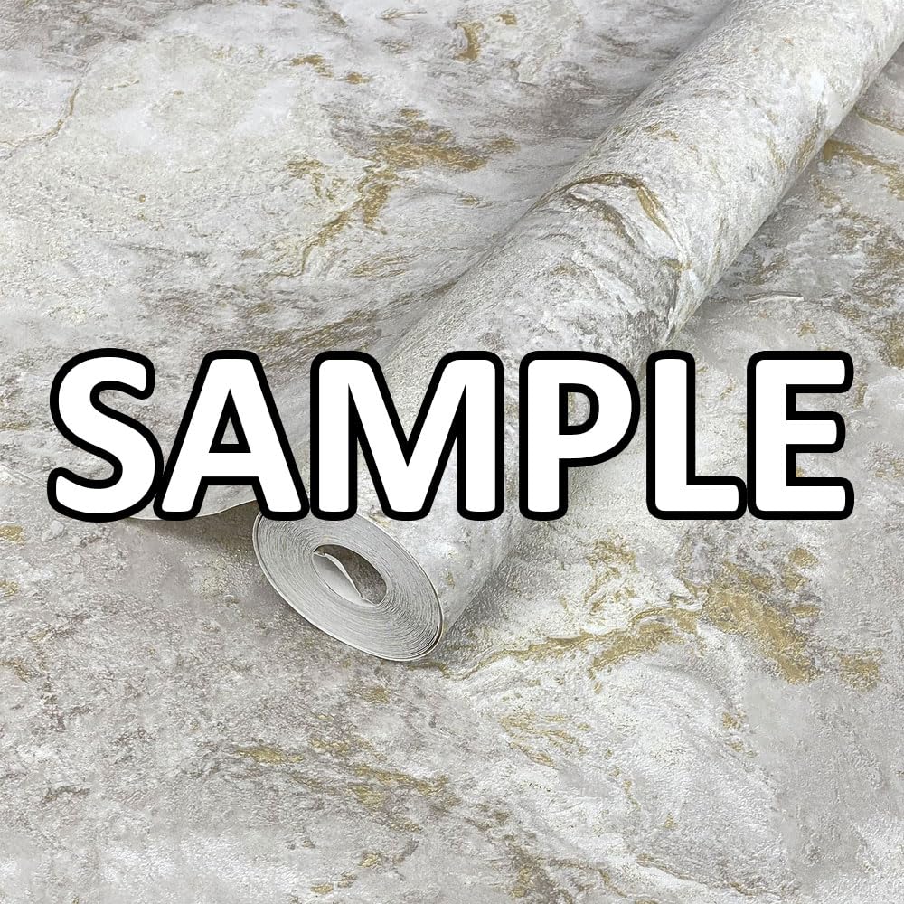 World Of Wallpaper Luxe Collection Marble - Heavyweight Vinyl - Modern Decorative Luxury Wallpaper - Grey/Gold