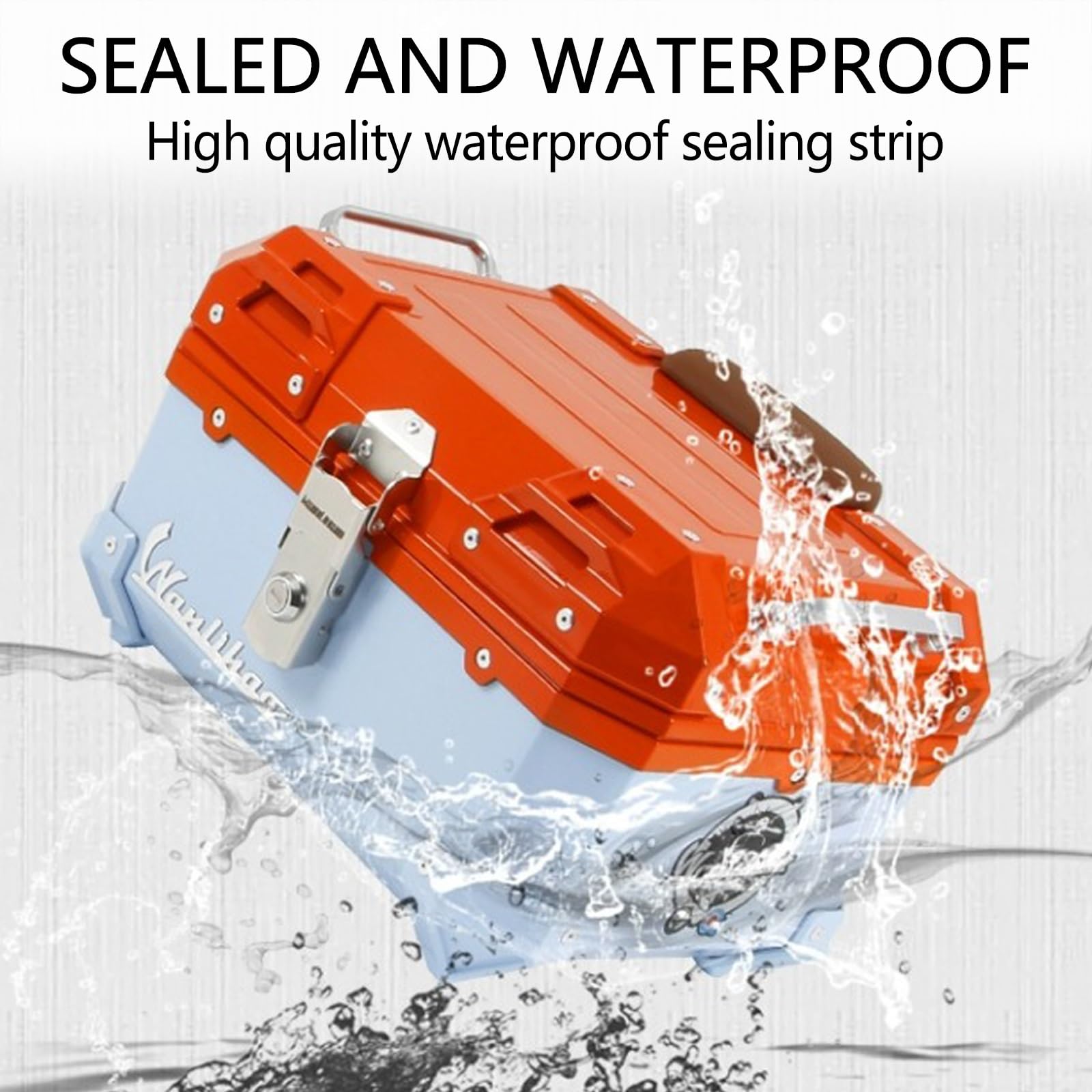 Scatola di Immagazzinaggio per Moto di Grande capacità Scooter Tail Trunk Impermeabile E Anti-collisione Moto Daily Top Box con Serratura di Sicurezza con Schienale E Accessori(Red,28L)