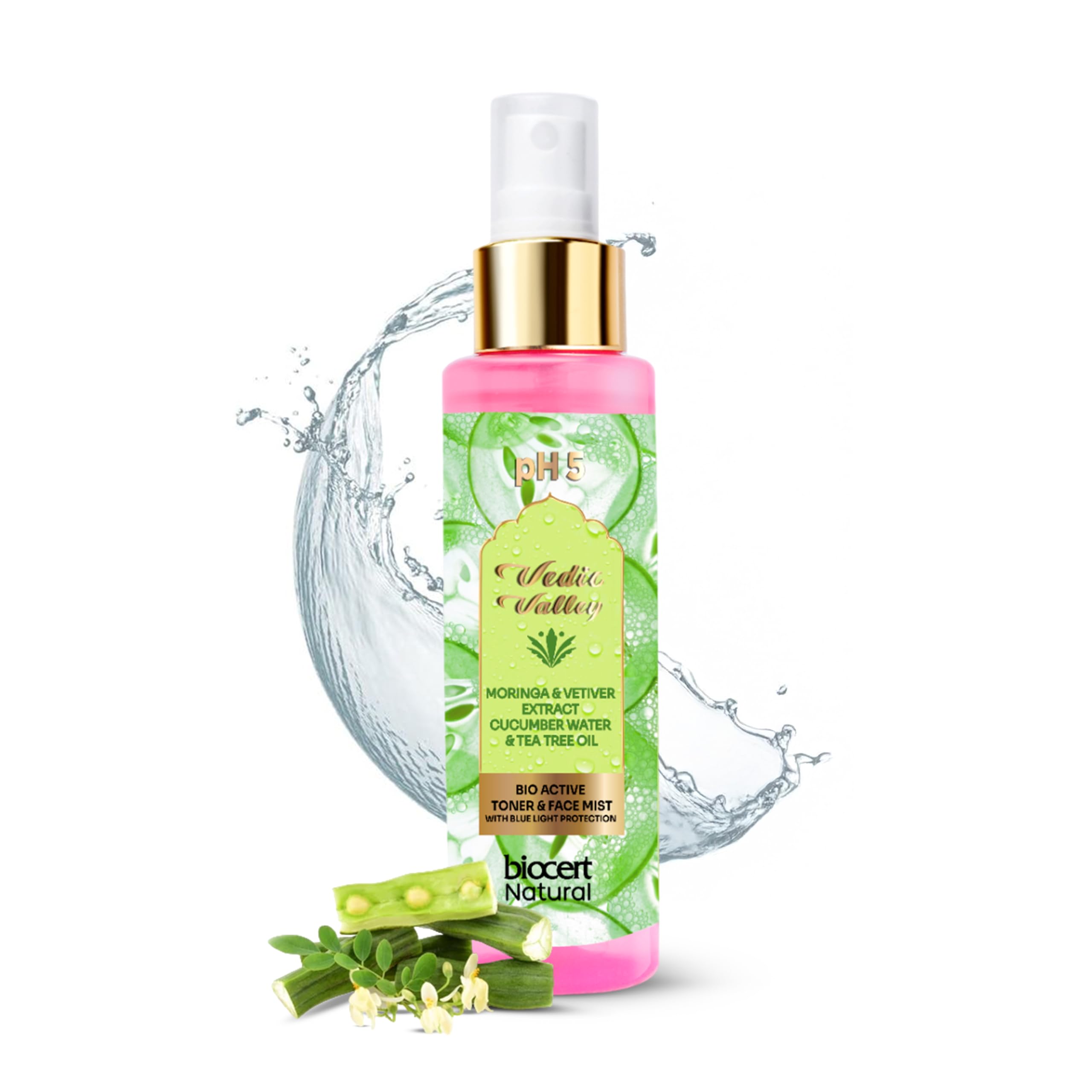 Face Mist & Toner With Blue Light Filters Moringa & Vetiver Certified Natural 100 ml