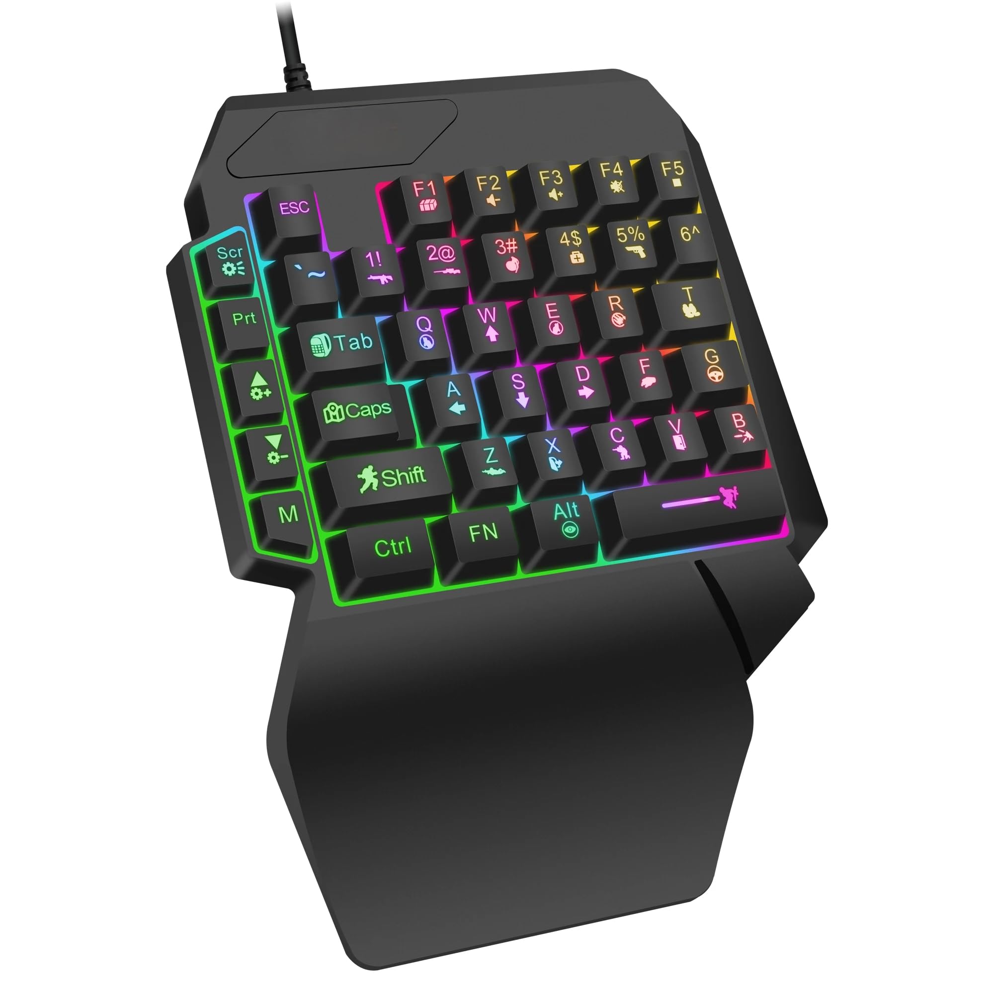 Amazon.in: Buy DWH F6 One Handed RGB Gaming Keyboard Online at Low