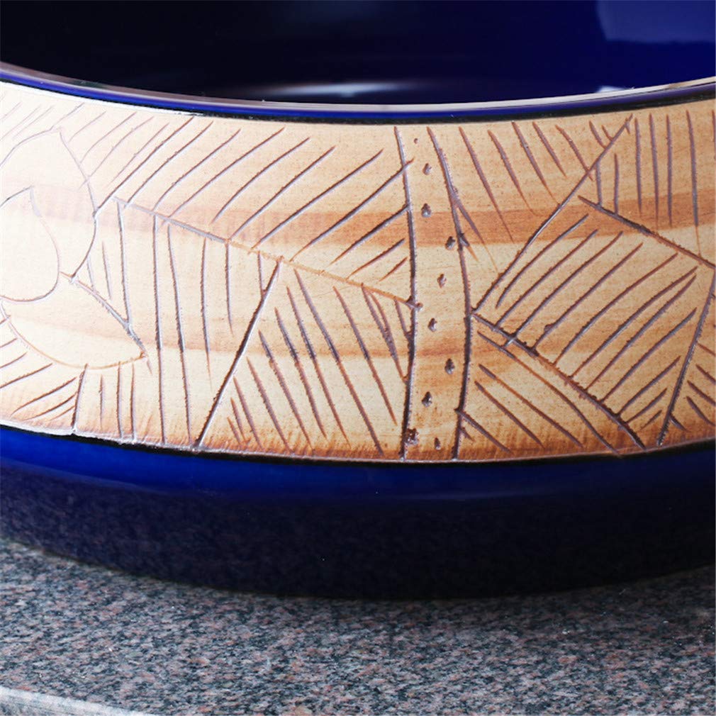 Prosta Ceramiczna Umywalka Nablatowa, Okrągła Umywalka, Umywalki Łazienkowe, Umywalka Hotelowa Artystyczna, Umywalka Korytarzowa, Ręcznie Rzeźbiona, 41 Cm