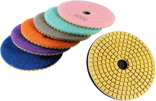 Miniatura 2 de 8 almohadillas de pulido de diamante, disco de molienda de 4 pulgadas, almohadillas de grano 50-3000, kit de almohadilla de pulido de piedra de