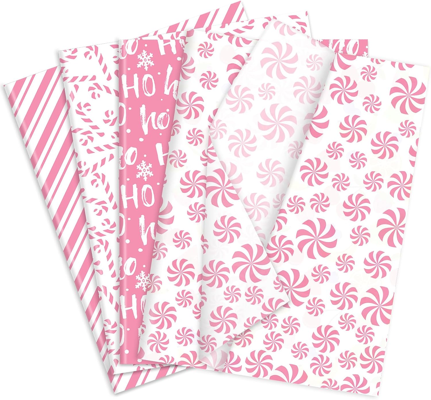 JarThenaAMCS 100 Sheets Christmas Tissue Paper Red White Art Tissue Candy Cane Stripe Wrapping Paper for Xmas Winter DIY Crafts Gift Packing, 14 x 20 Inch